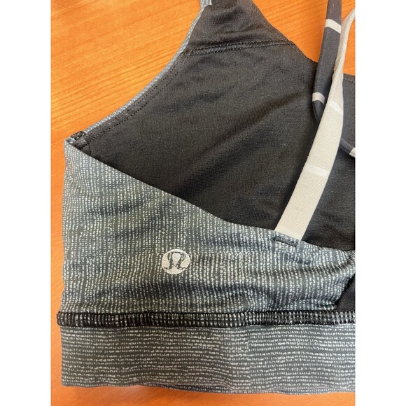 Lululemon Energy Bra Burlap Texture Black Dune Cayman Stripe Black Mojave Tan 6 - Picture 5 of 5